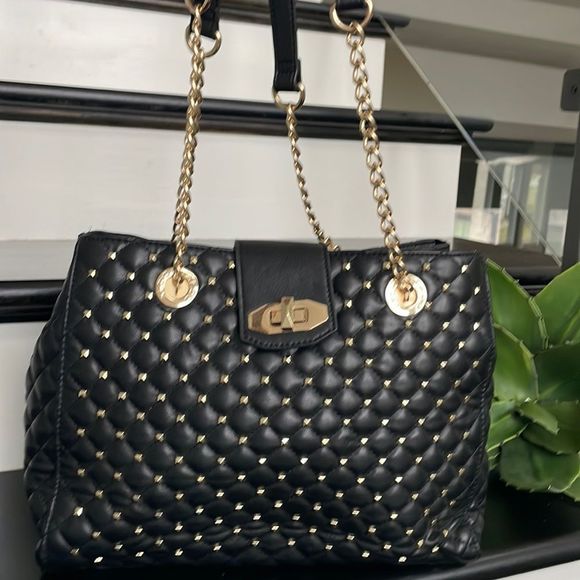 Aldo Bags New Aldo Quilted Gold Studded Shoulder Tote Handbag Purse